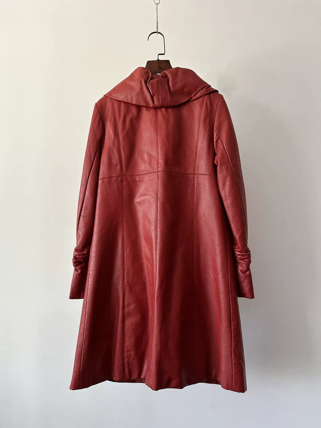Balmain vintage-style lambskin mid-length coat