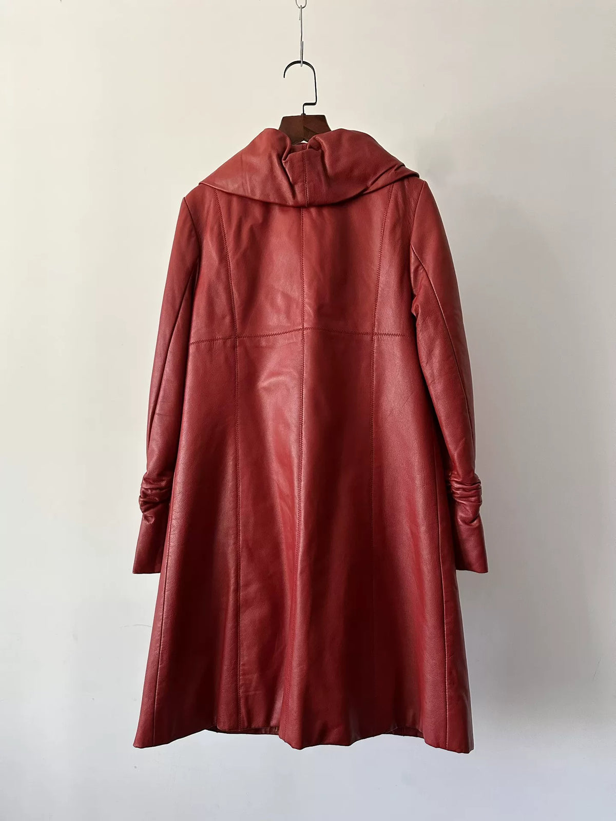 Balmain vintage-style lambskin mid-length coat