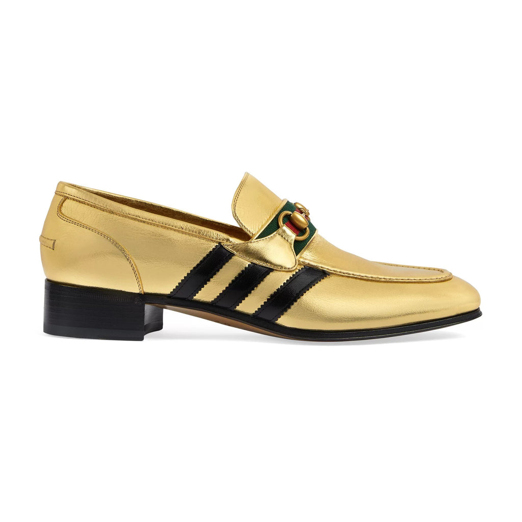Gucci Adidas X Gold Clog Leather Loafers