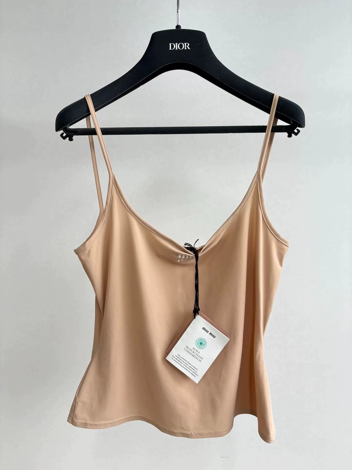 MiuMiu logo Nude Letter Print Camisole