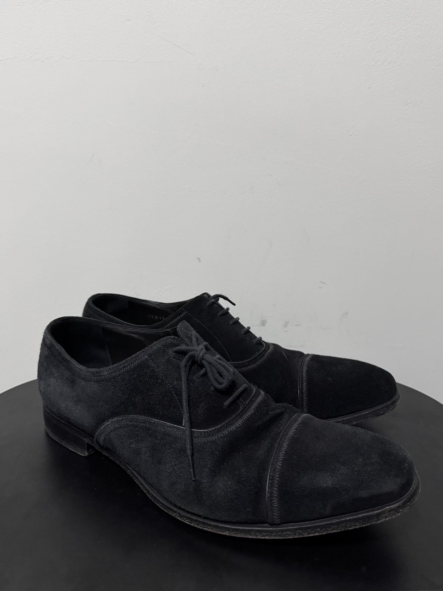 Prada Suede Stitch Derby Shoes