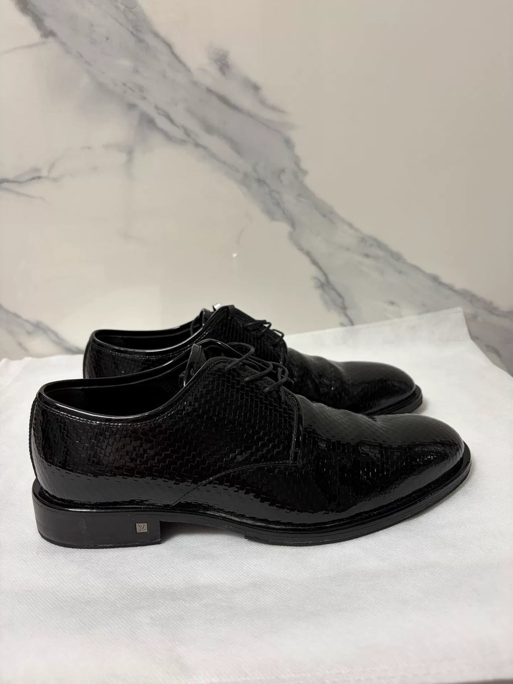 Louis Vuitton Black Snake Print Leather Shoes