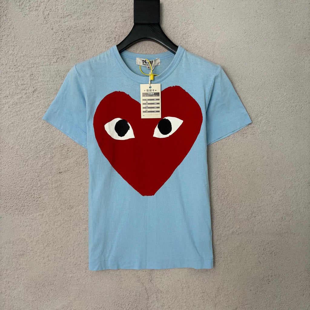 Comme Des Garçons Red Heart Crew Neck Top