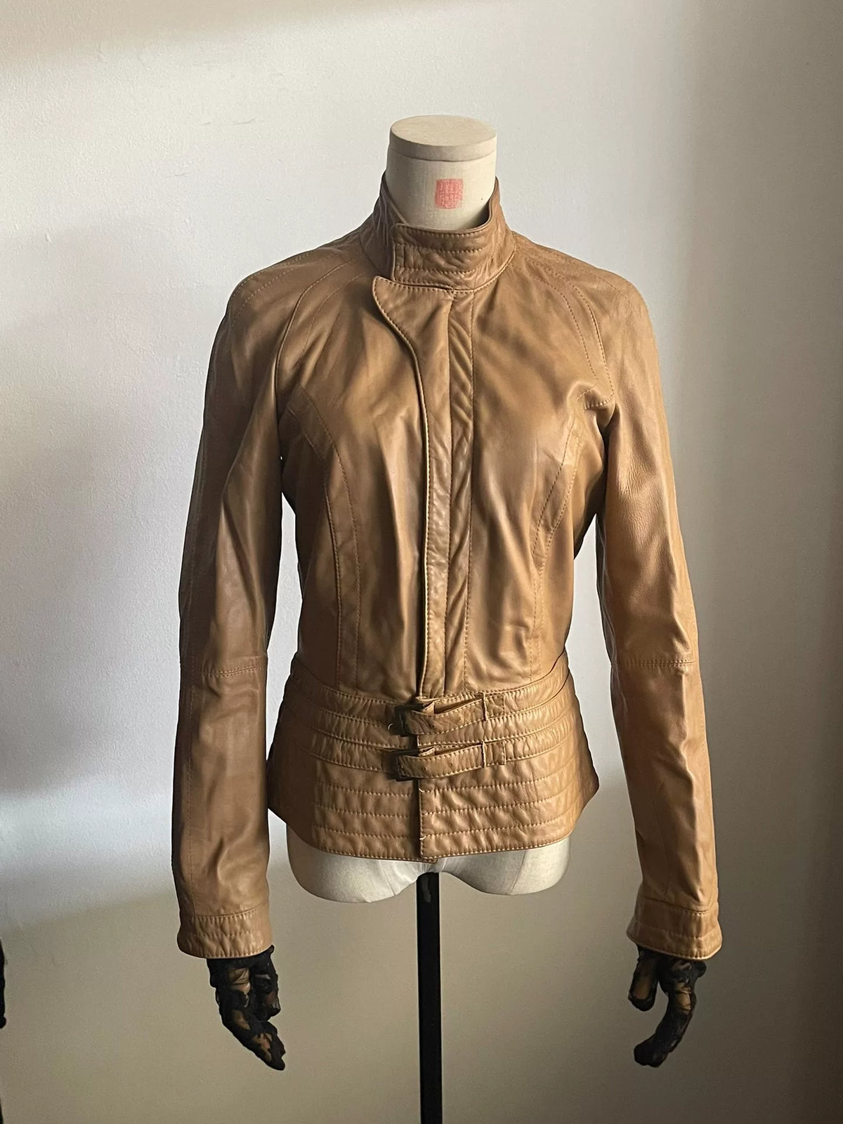 Dirk Bikkembergs FW01 Belted Leather Jacket