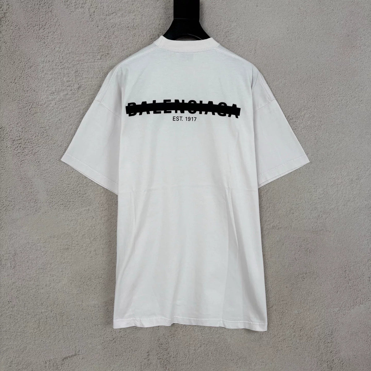 Balenciaga White Blocked Logo Letter Print Short Sleeve Top