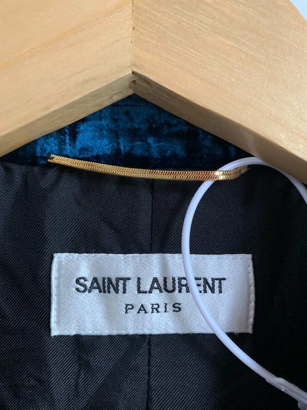 Saint Laurent Blue Velvet Blazer