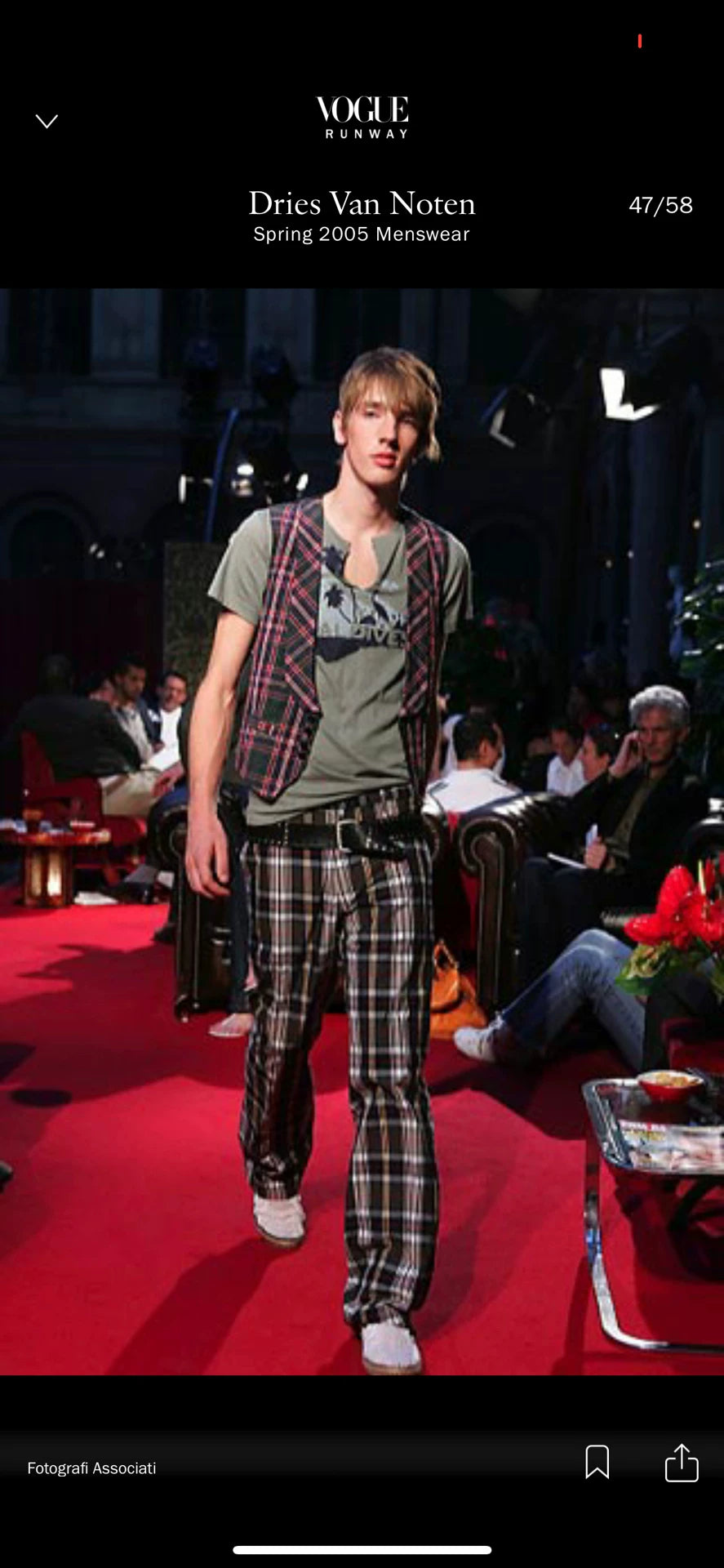 Dries Van Noten 05ss Show Style Plaid Western Pants Long Pants