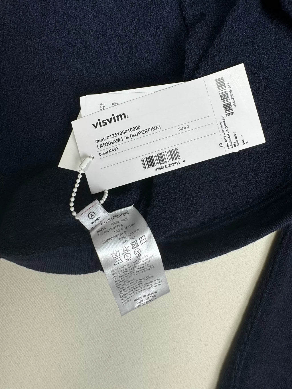 VISVIM 25ss Larkham L/S (Superfine) Wool Stand-Collar Shirt