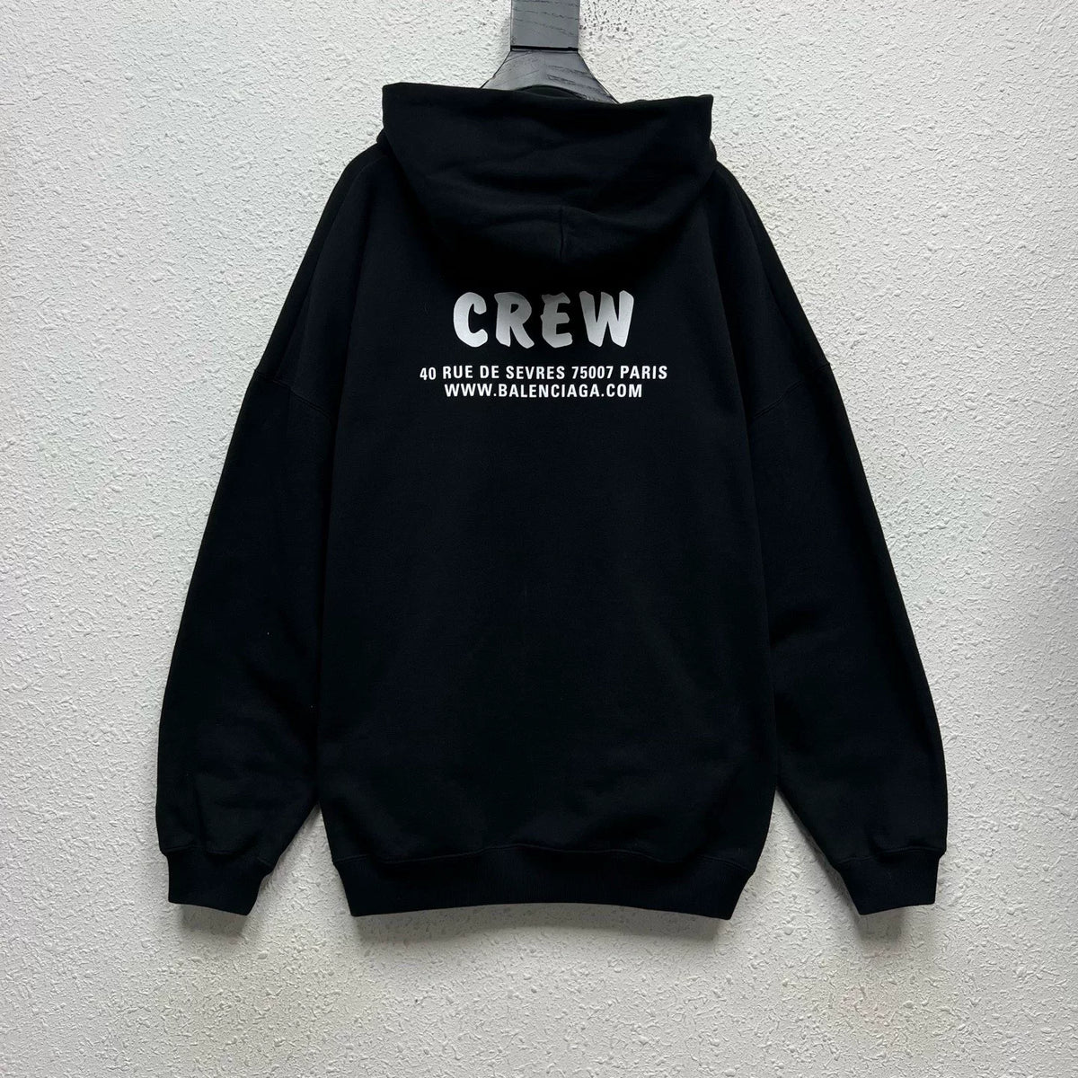 Balenciaga Crew Print Regular Fit Zip-Up Hooded Jacket