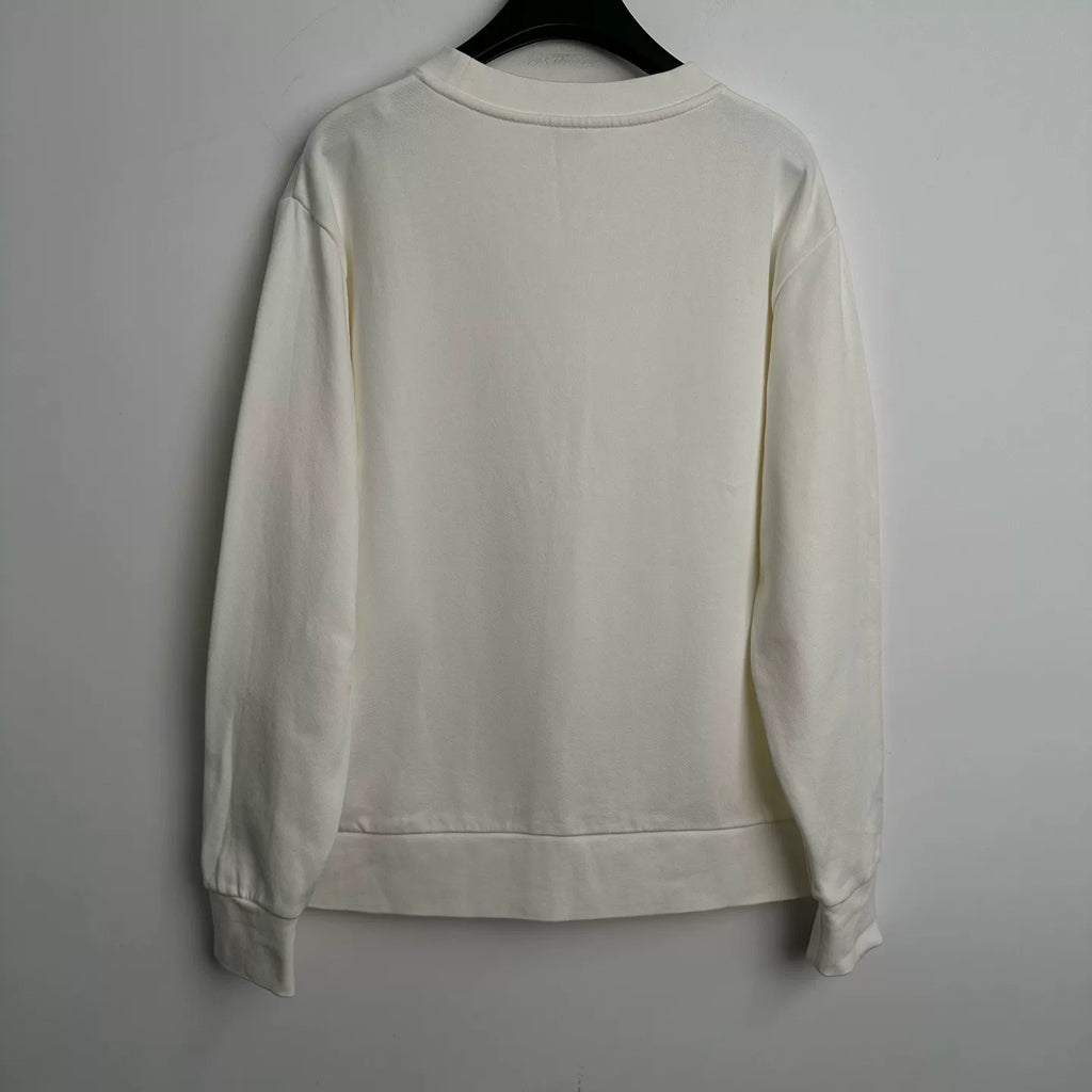 Moncler Crystal Logo Oversized Crew Neck Sweatshirt