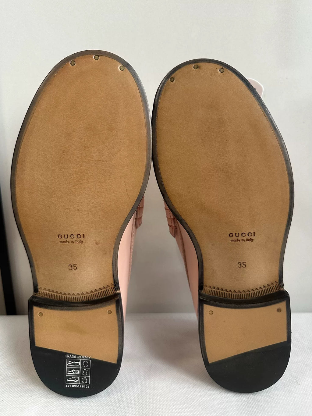 Gucci Pink Double G Logo Loafers