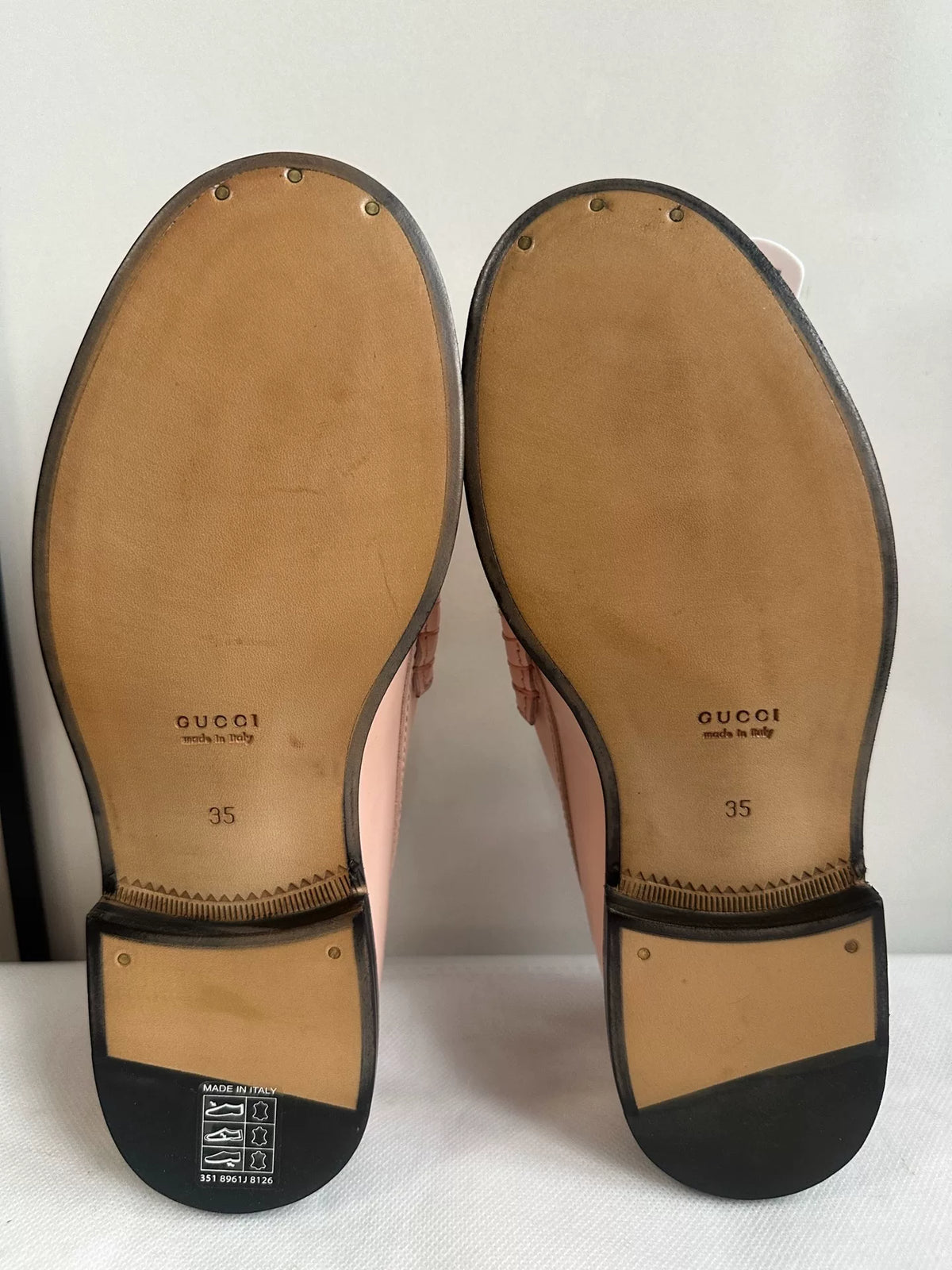 Gucci Pink Double G Logo Loafers