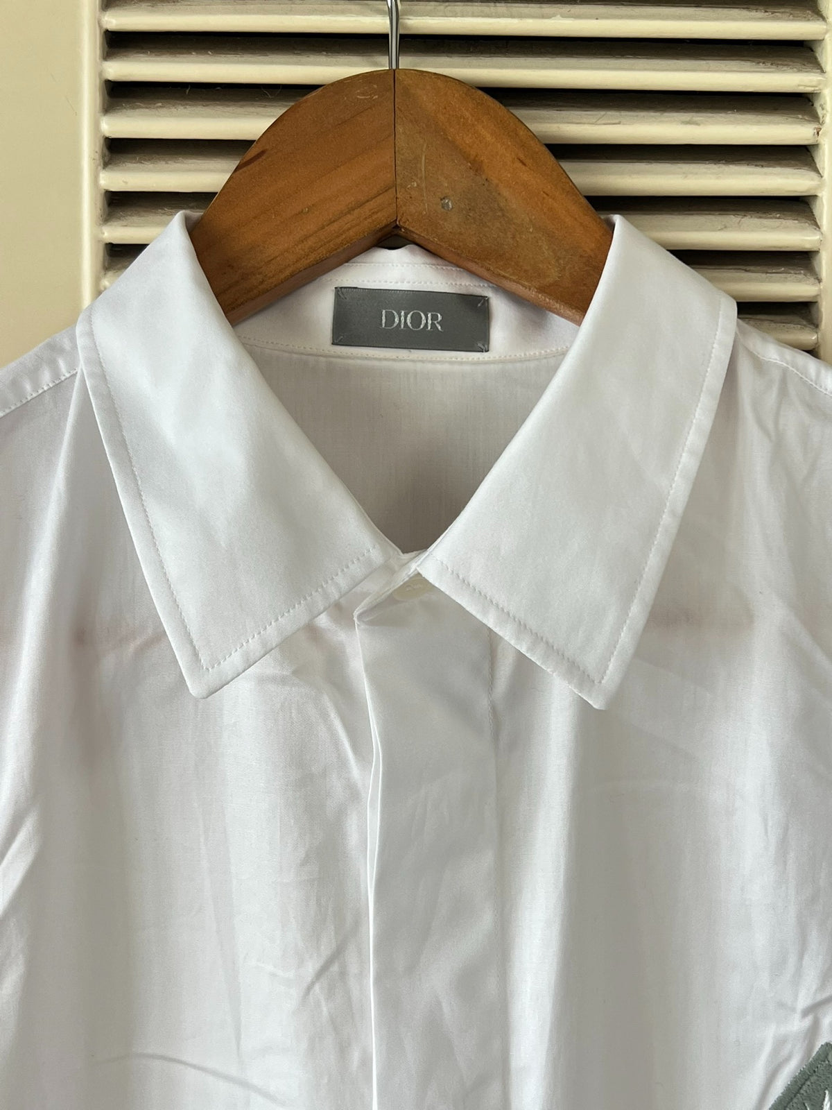 Dior Long Sleeve Top Embroidered White Shirt