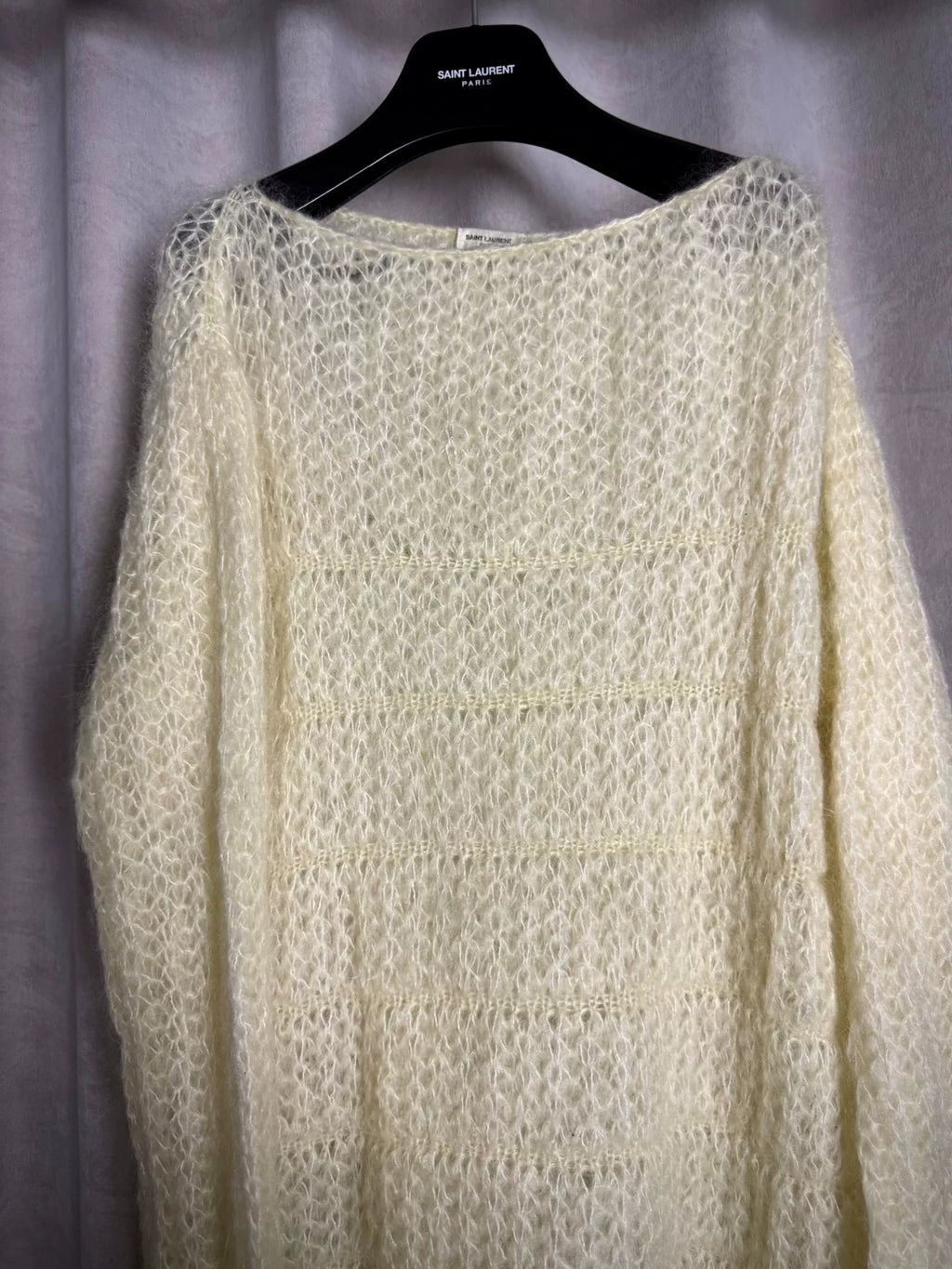Saint Laurent 13AW Off-White Knit Sweater by Hedi Slimane