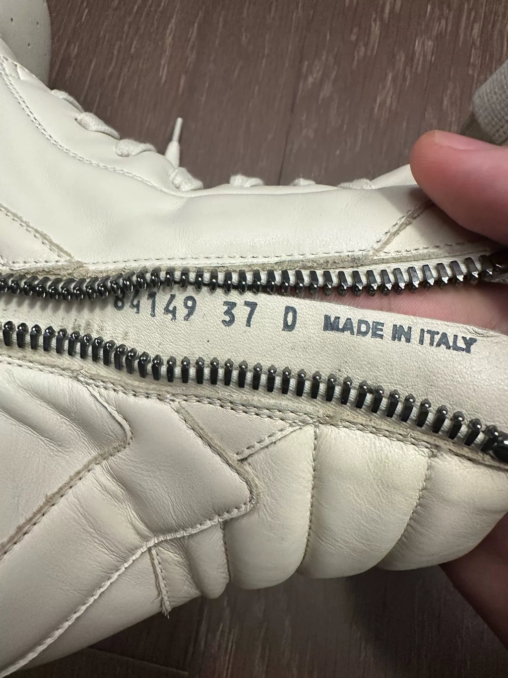 Rick Owens White Inverted-Triangle Sneakers