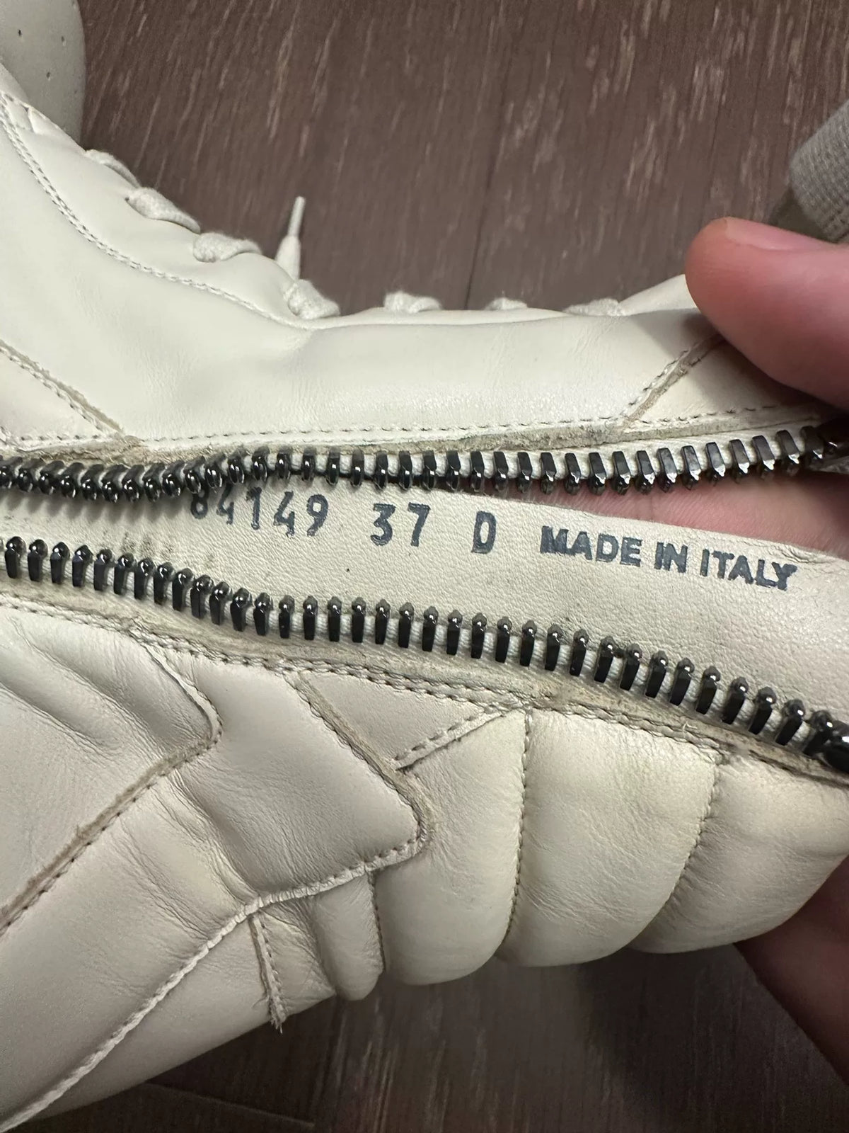 Rick Owens White Inverted-Triangle Sneakers