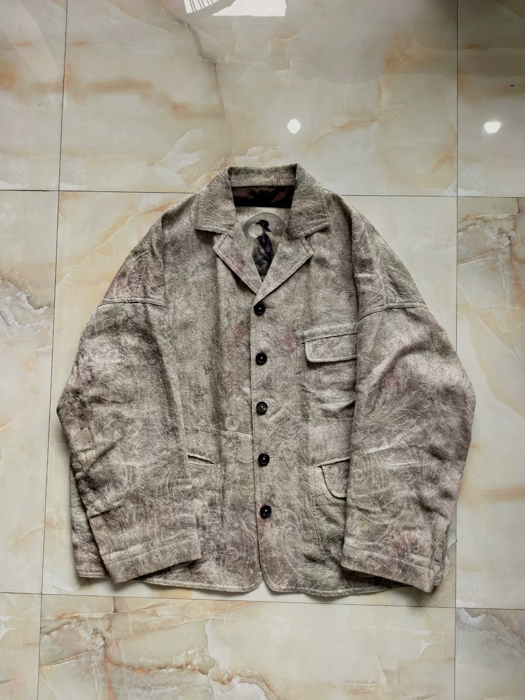 Ziggy Chen 24pf Dirty-Dyed Jacquard Suit Jacket