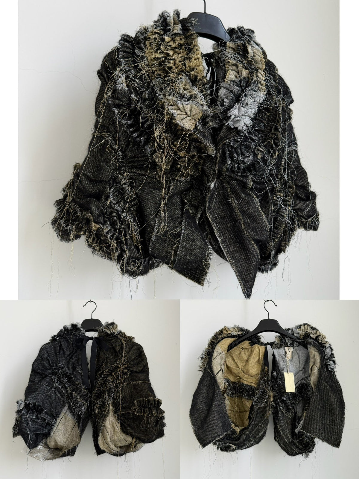 Comme Des Garcons 2008 Black Runway Top Wool Cape
