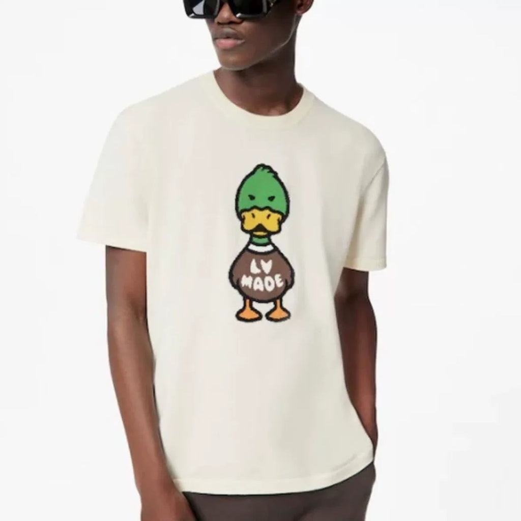 Louis Vuitton Knit X Nigo2 Cotton Beige Short Sleeve T-Shirt