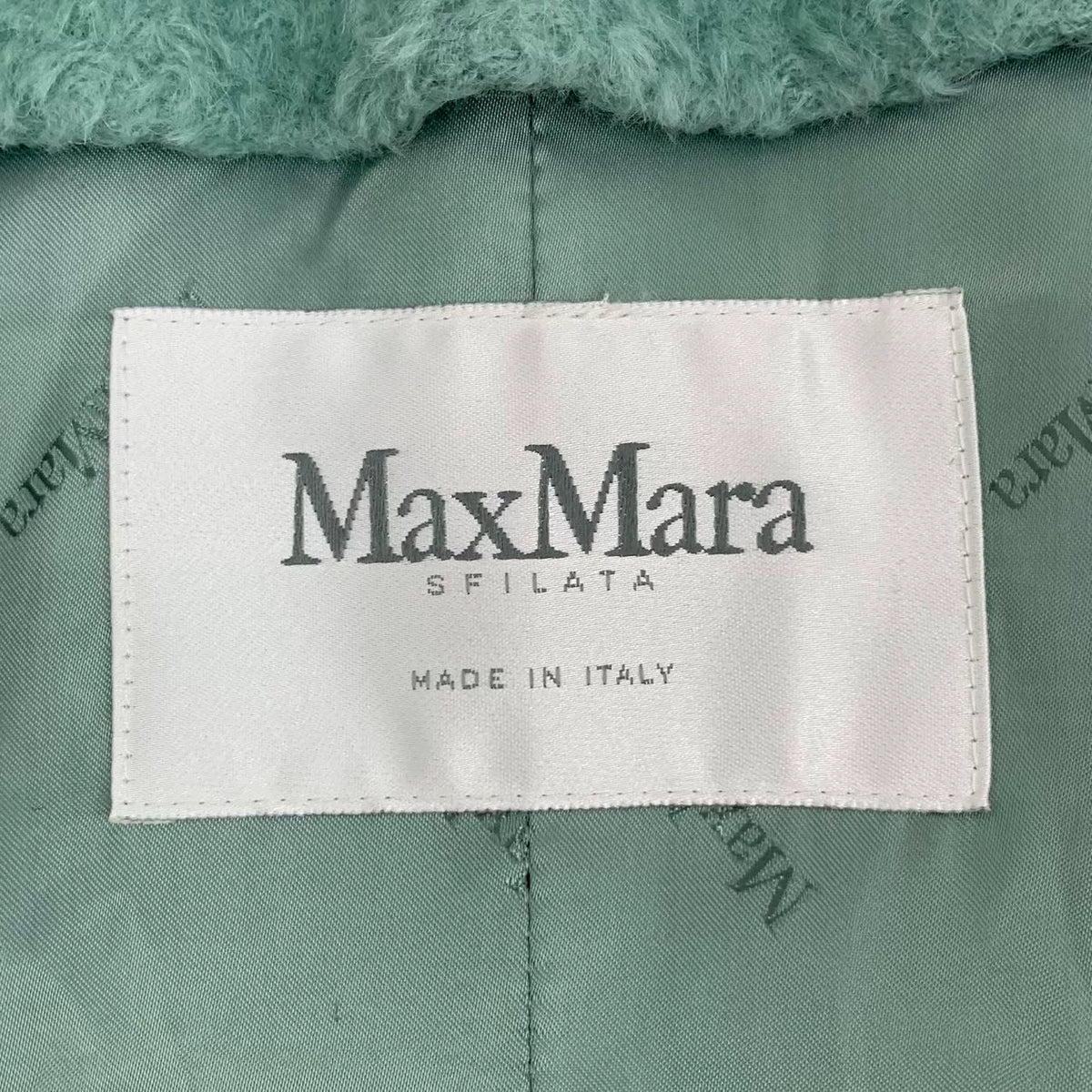 Max Mara Lake Blue Alpaca Collared Belted Coat