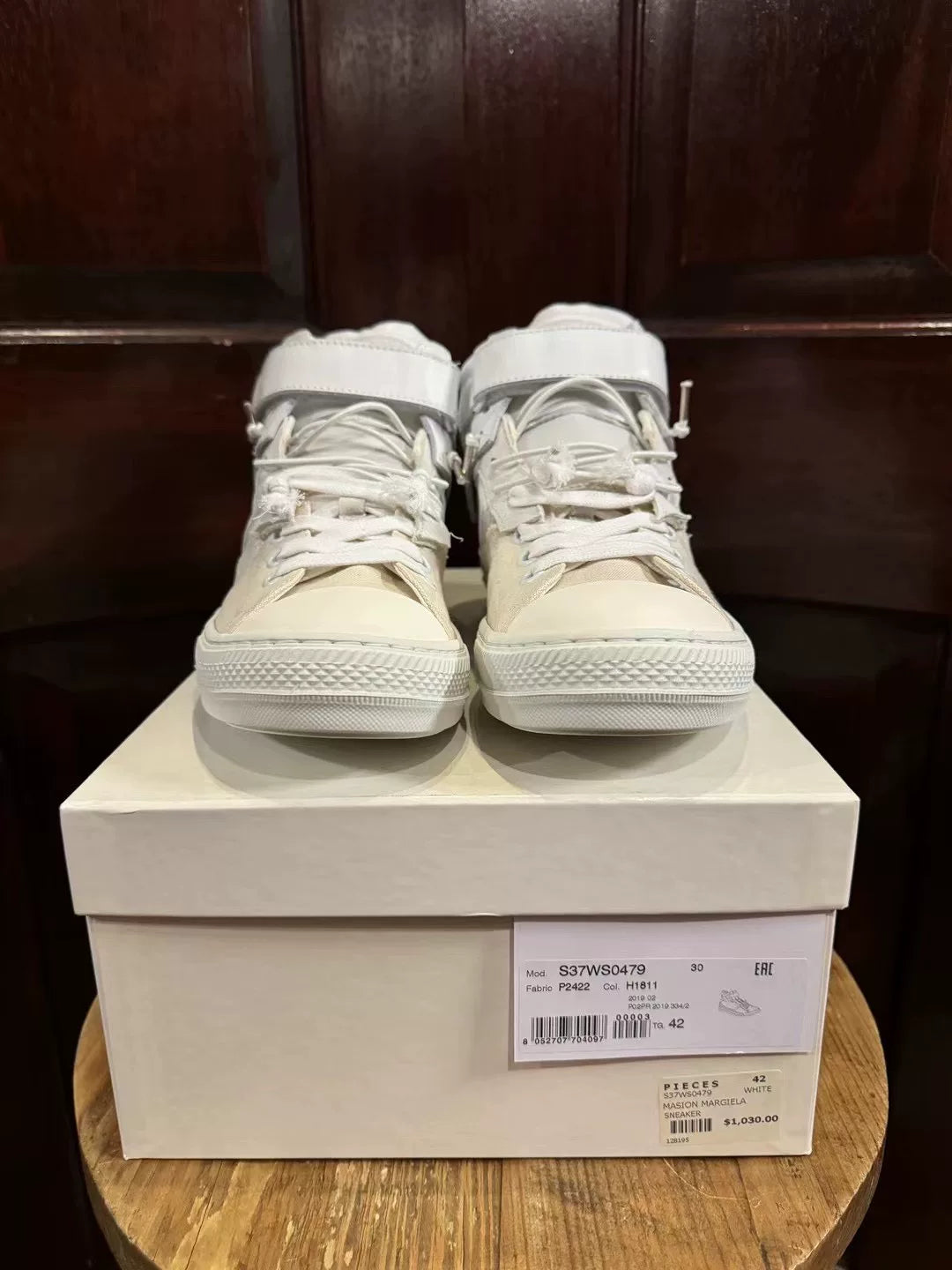 Maison Margiela White Deconstructed Buckle Sneakers