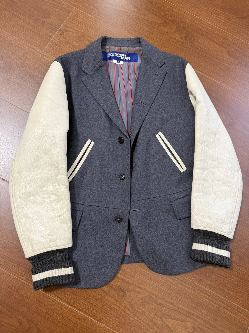 Junya Watanabe 08AW gun collar suit baseball jacket pilot leather jacket