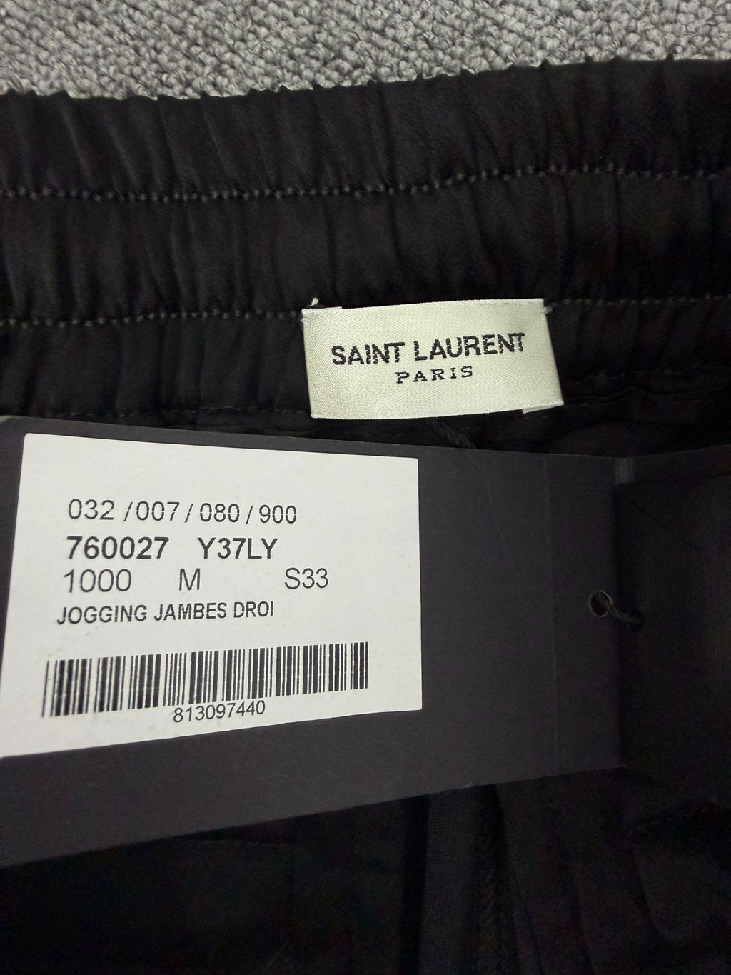 Saint Laurent Slp23fw Black Velvet Pants