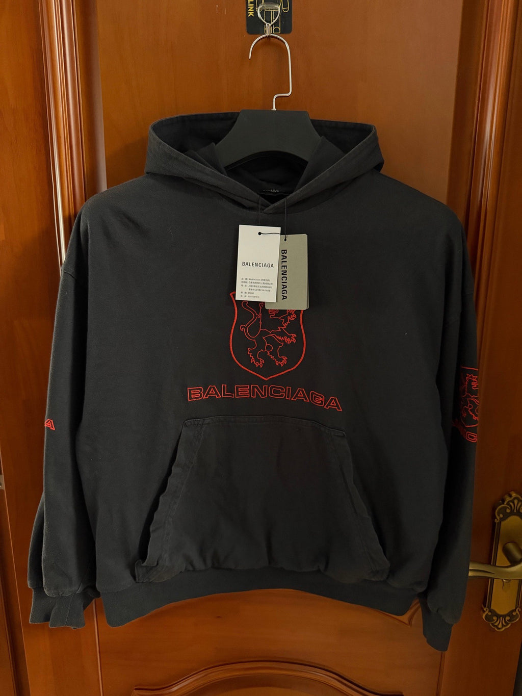 Balenciaga Lion Embroidered Hooded Sweater