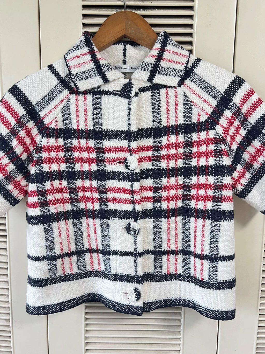 Dior Checkered Short-Sleeve Jacket