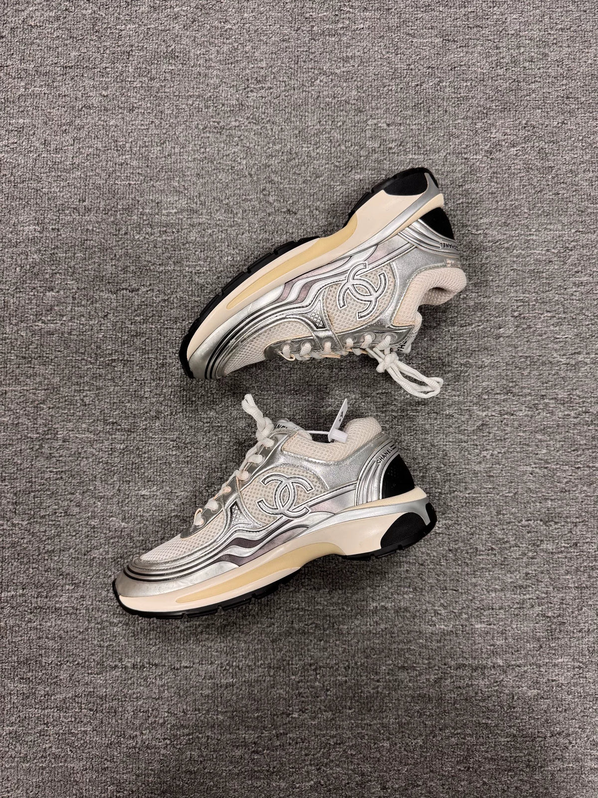 Chanel Silver German Army Trainers