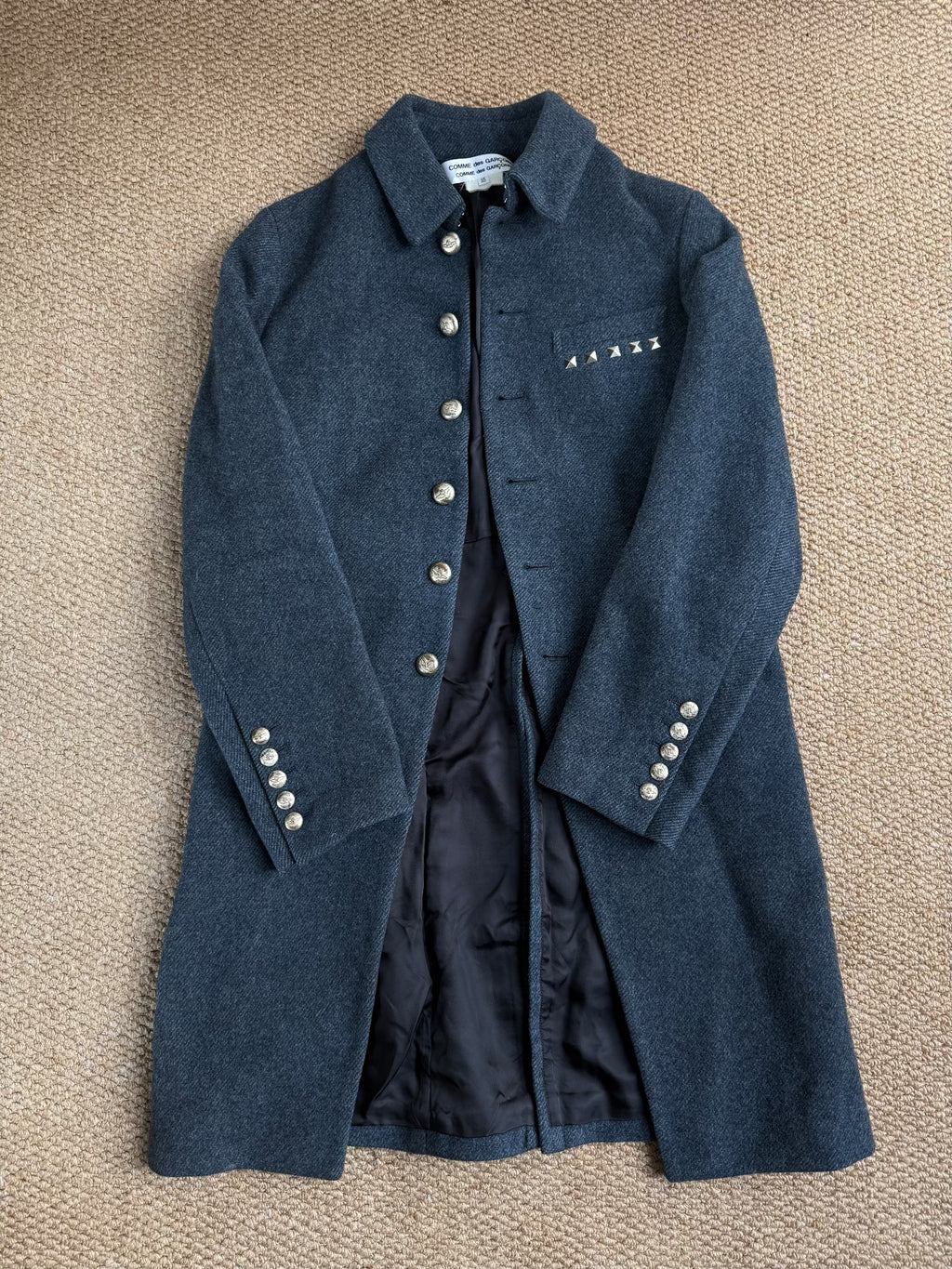 Comme des Garçons AD2007 Blue Grey Silver-Button Coat