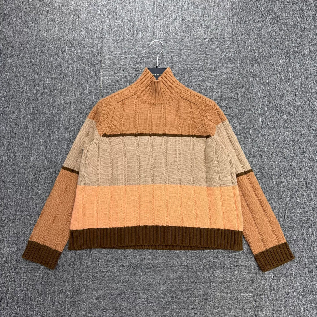 Loro Piana BABYCASHMERE Three-Color Patchwork Cashmere Knit Sweater
