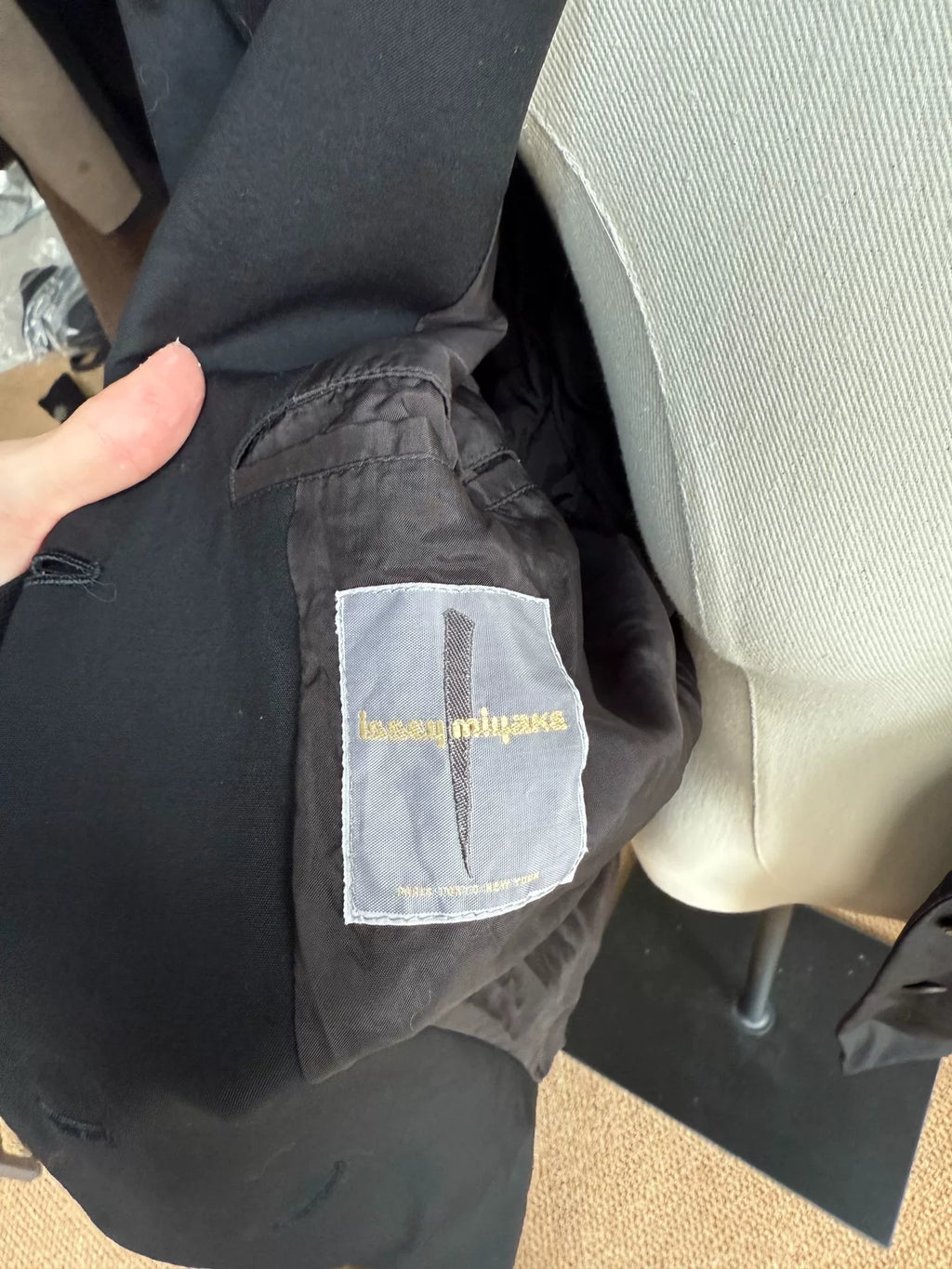 Issey Miyake Padded Shoulder Suit Jacket
