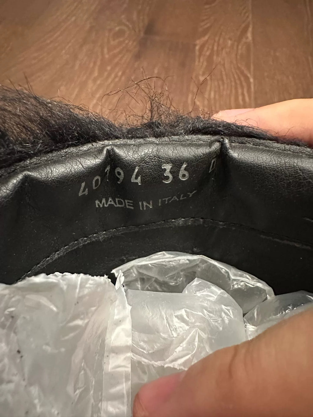 Rick Owens thick-soled fur boots,