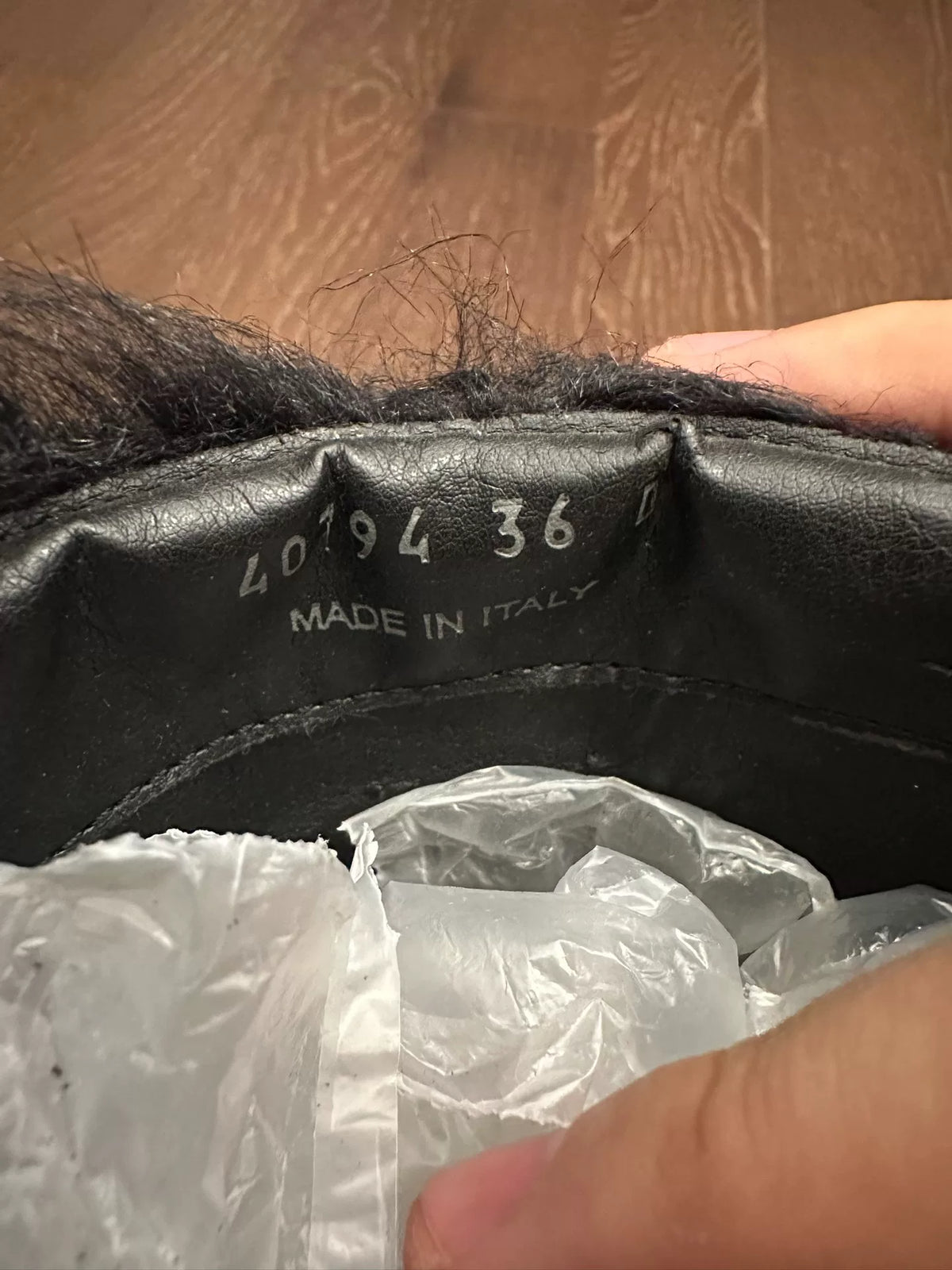 Rick Owens thick-soled fur boots,