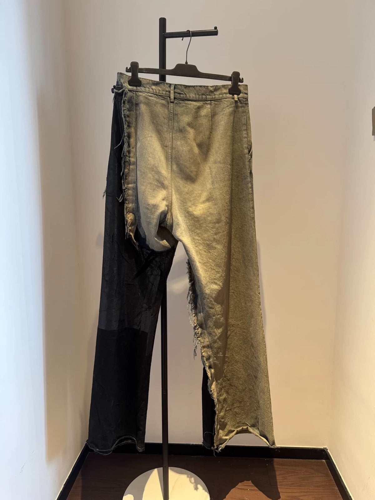Rick Owens FW25 Runway Patched Distressed Denim Jeans