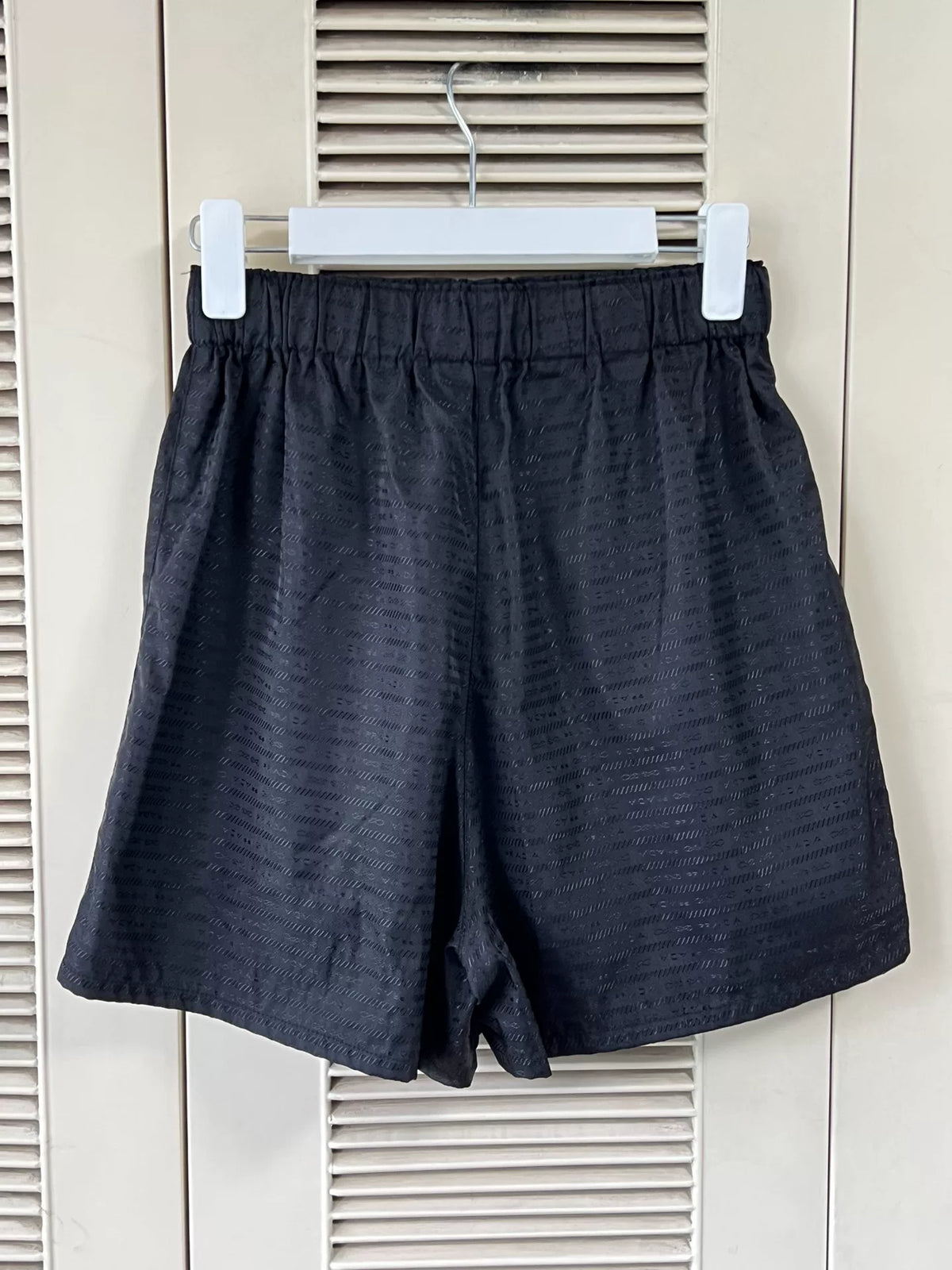 Prada Re-Nylon Triangle Logo Black Shorts
