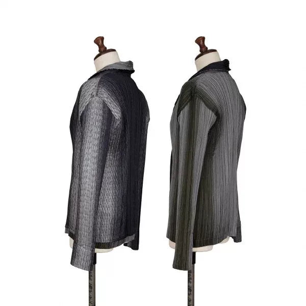 Issey Miyake Vintage Grey Gradient Pleated Top