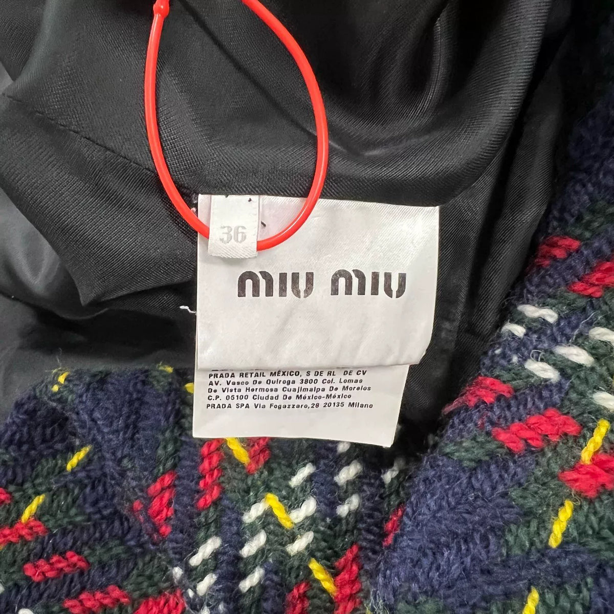 Miu Miu Fur Plaid Coat