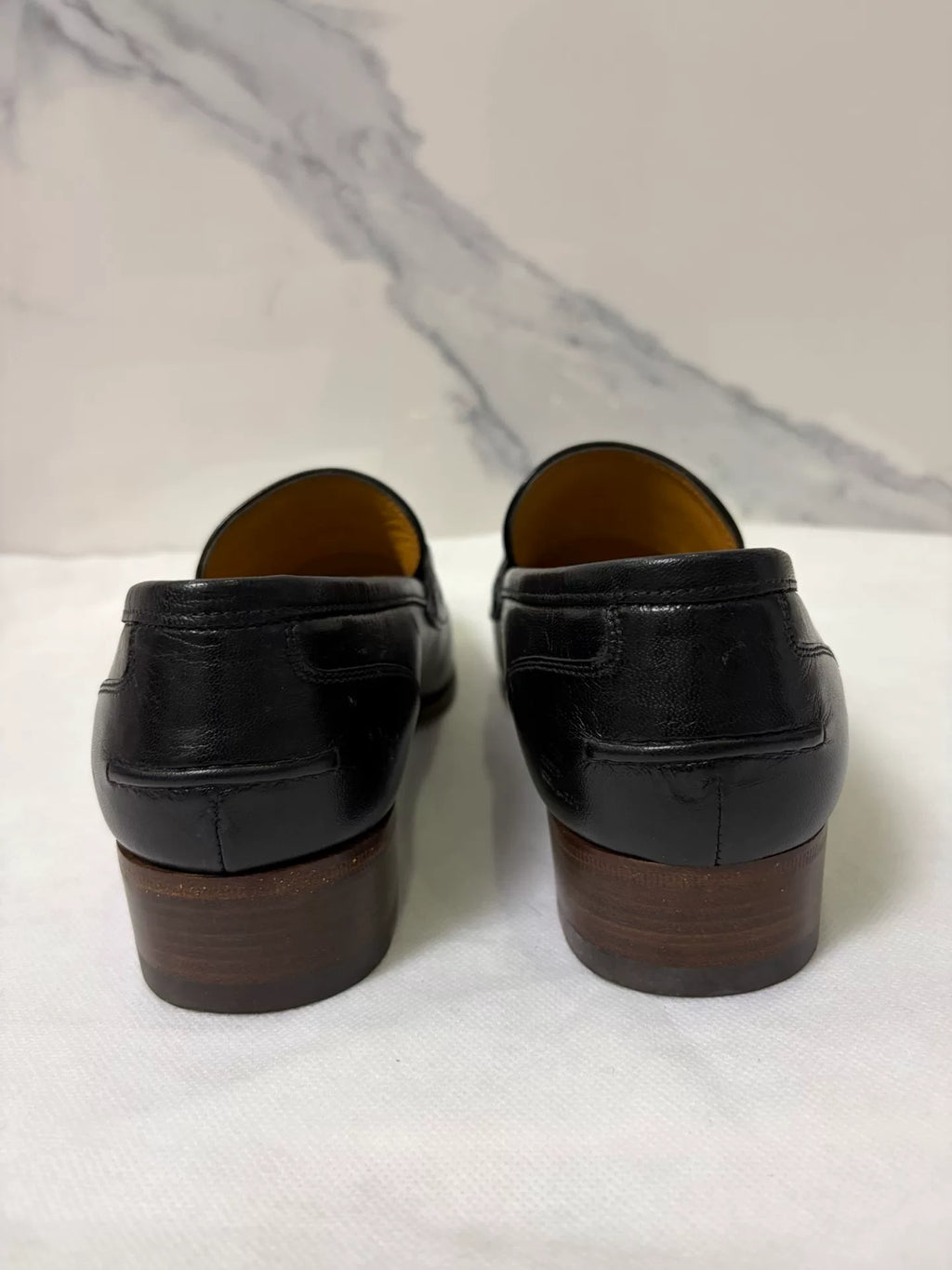 Gucci Black Horsebit Web Leather Loafers