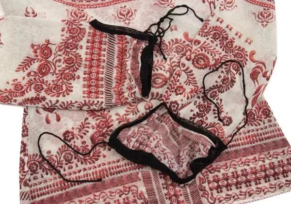 Jean Paul Gaultier Vintage Red Floral Mesh Top