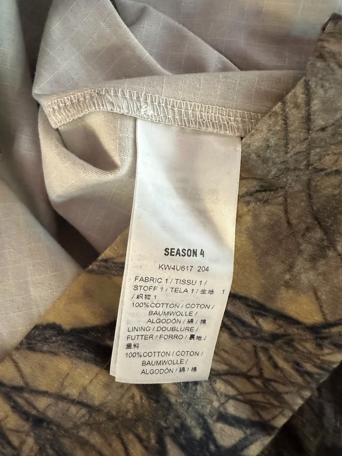 Yeezy Season 4 Camouflage Pullover Anorak Cotton Jacket