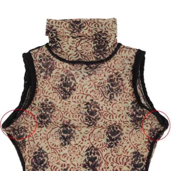Jean Paul Gaultier Vintage Dark Floral Mesh Top