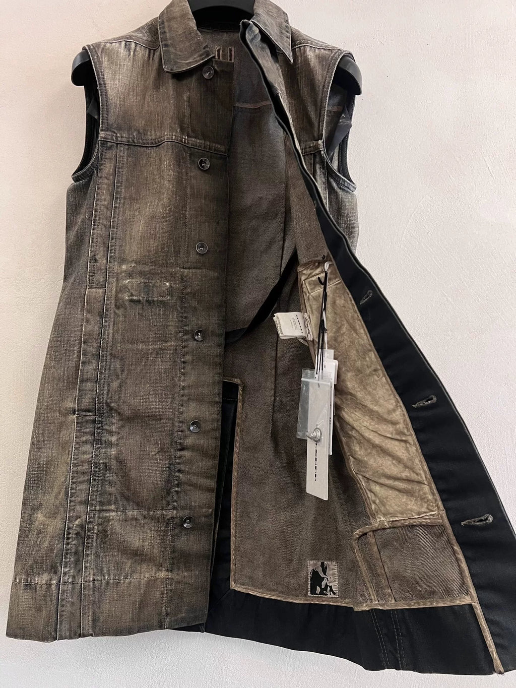 Rick Owens Distressed Denim Vest