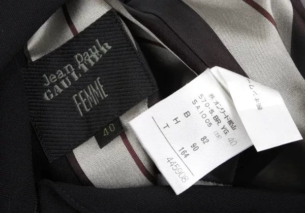 Jean Paul Gaultier Back Cut-Out Tie Wool Jacket