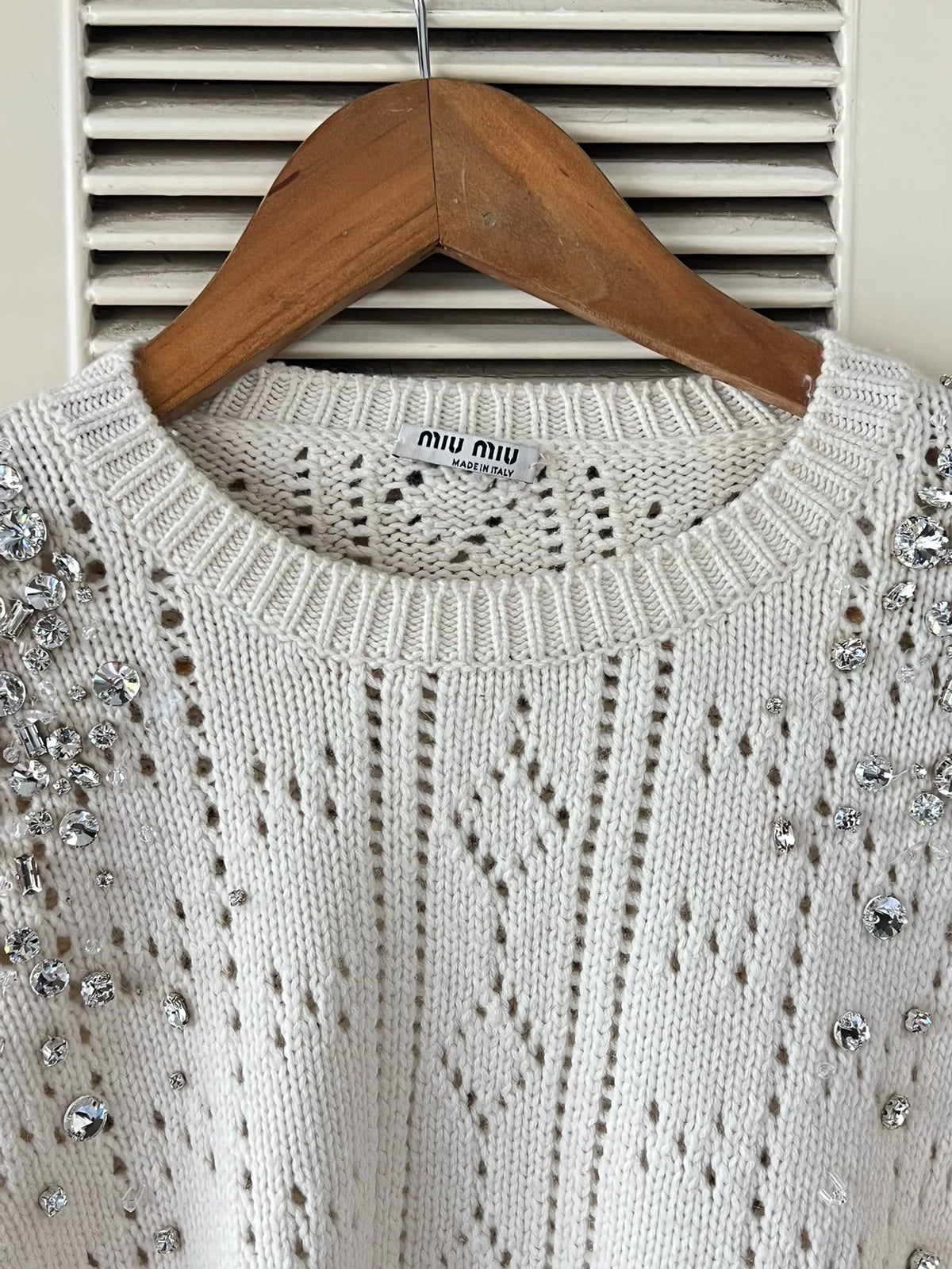 Miu Miu Knit Rhinestone Sweater