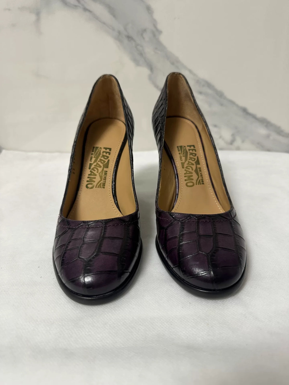 Ferragamo crocodile print Heels