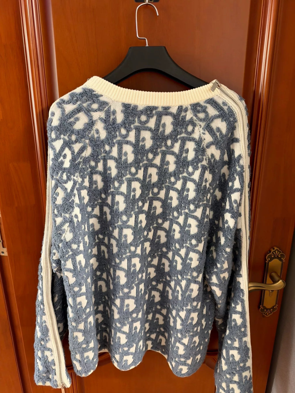 Dior Oblique Zip-Up Knit Sweater