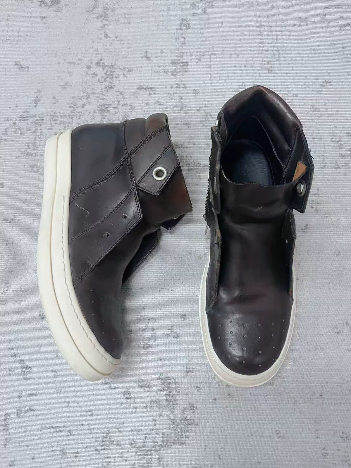 Rick Owens Brown Island Dunk Sneakers