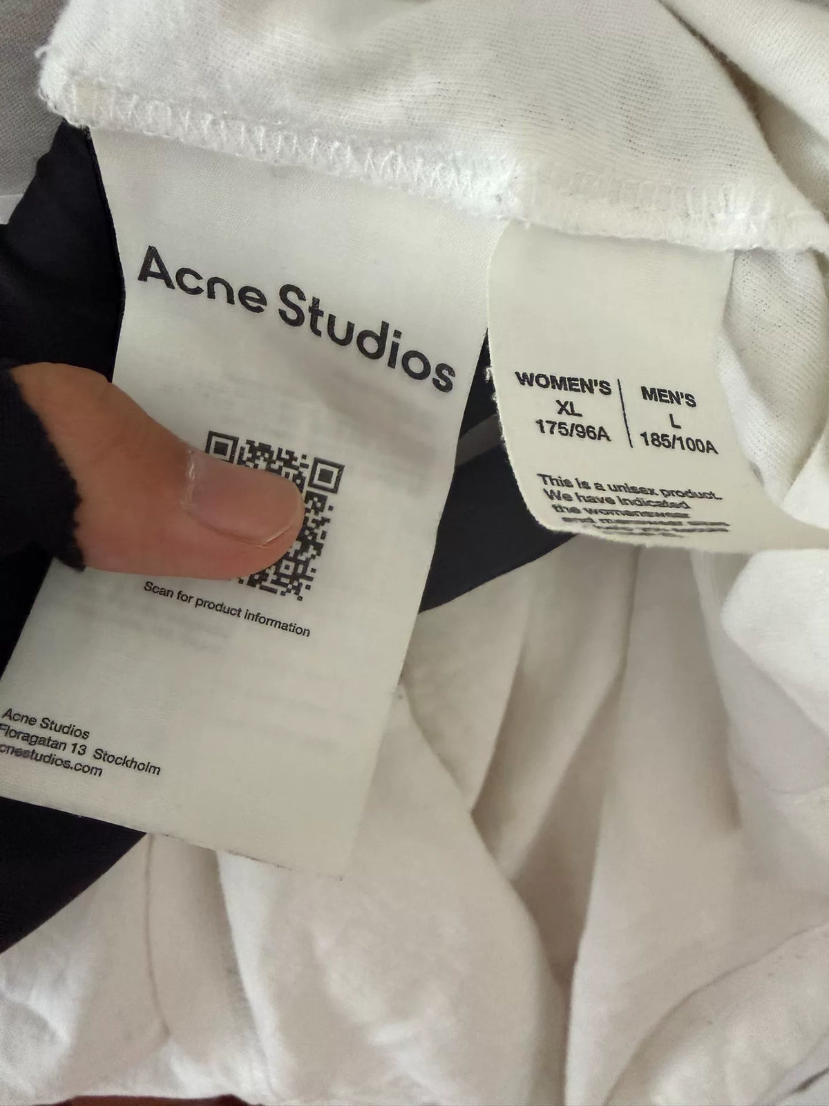Acne Studios 1996 White Rhinestone T-Shirt